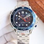 Replica Omega Seamaster Diver 300M America's Cup Chronograph Watch Blue Dial 44MM